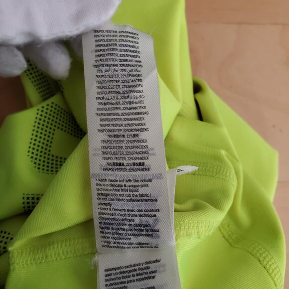 Zumba Smiles High Waisted Ankle Leggings Caution Yellow Compression Size Medium - Picture 12 of 12